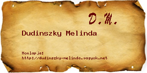 Dudinszky Melinda névjegykártya